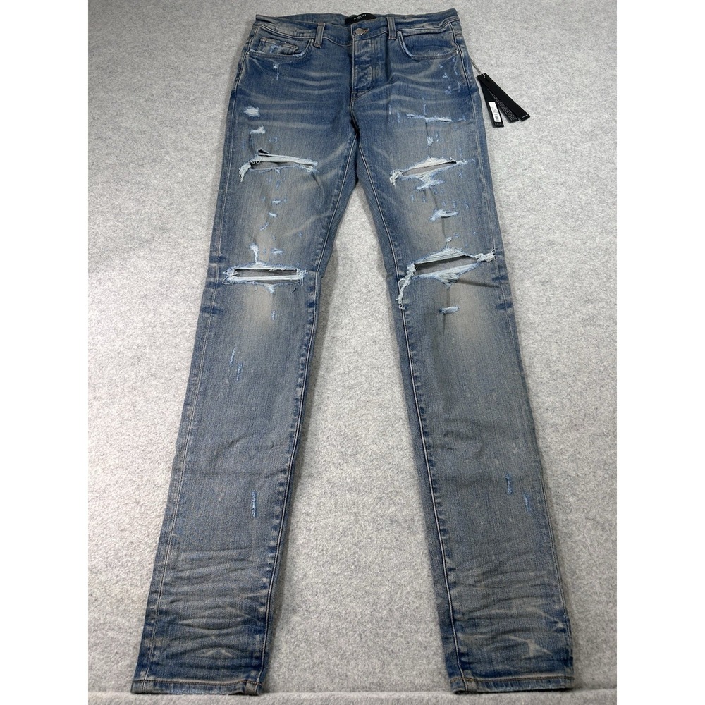 AMIRI Authentic Blue Jeans Trasher Plus Clay Indigo Size 32 NWT